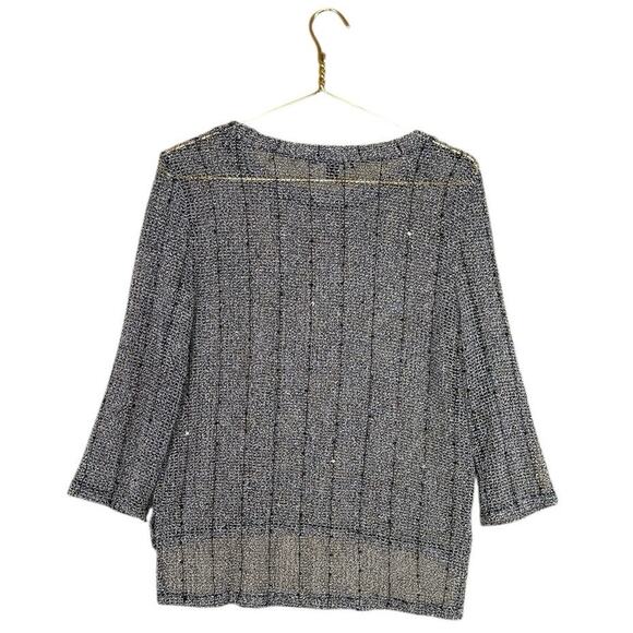 INC Gray Open Knit Mesh Top | Sheer Witchy Boho Layer Y2k | Medium - Picture 10 of 10